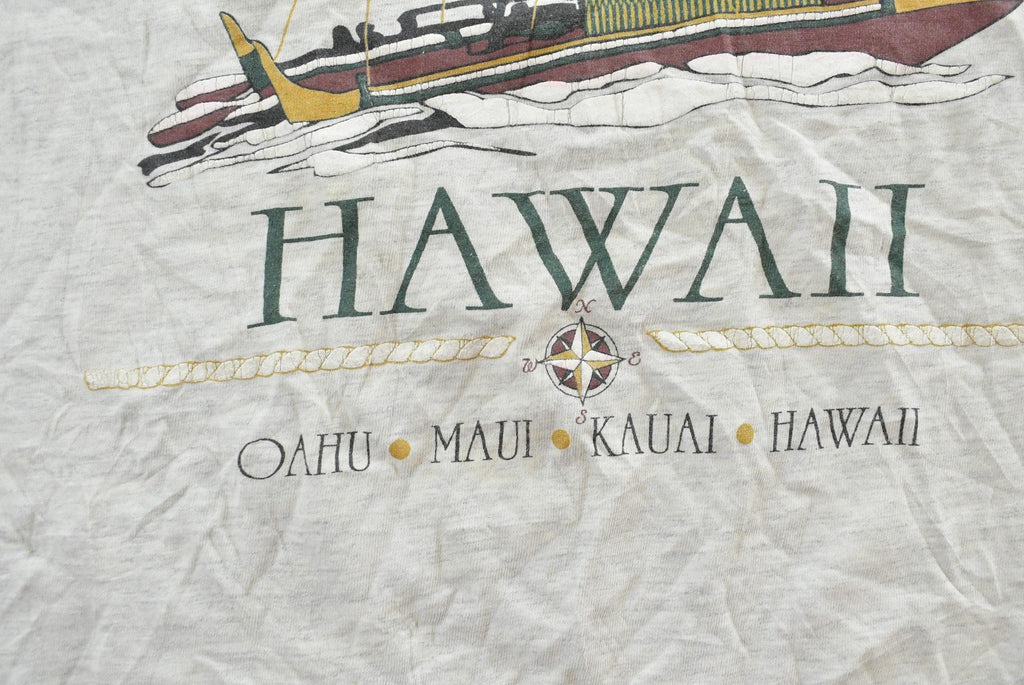 Vintage 1990s Hawaii Boat T-Shirt Mens XL  90s Single Stitch  Made in USA  Hanes Beefy  Ocean  Travel Souvenir Vacation  Streetwear