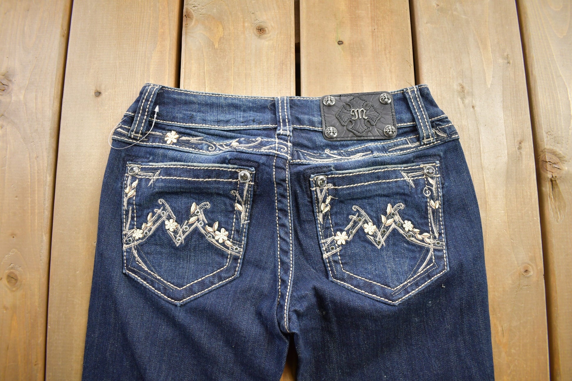 Vintage Y2K Miss Me Bedazzled Low Rise Jeans Size 26x33