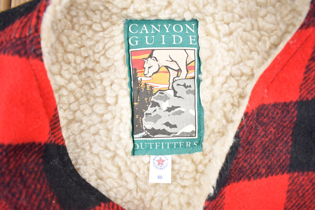 Vintage 1980s Canyon Guide Outfitters Buffalo Plaid Fleece Lined Vest