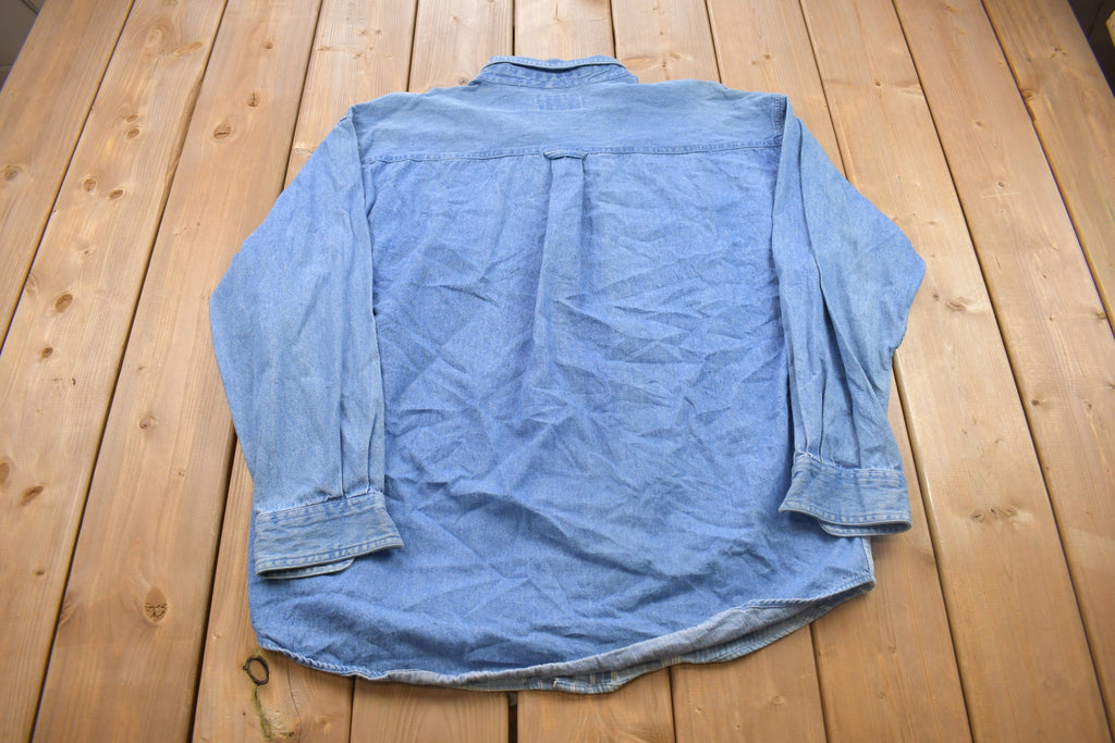 Vintage 1990s Arizona Jean Company Denim Button Up Shirt
