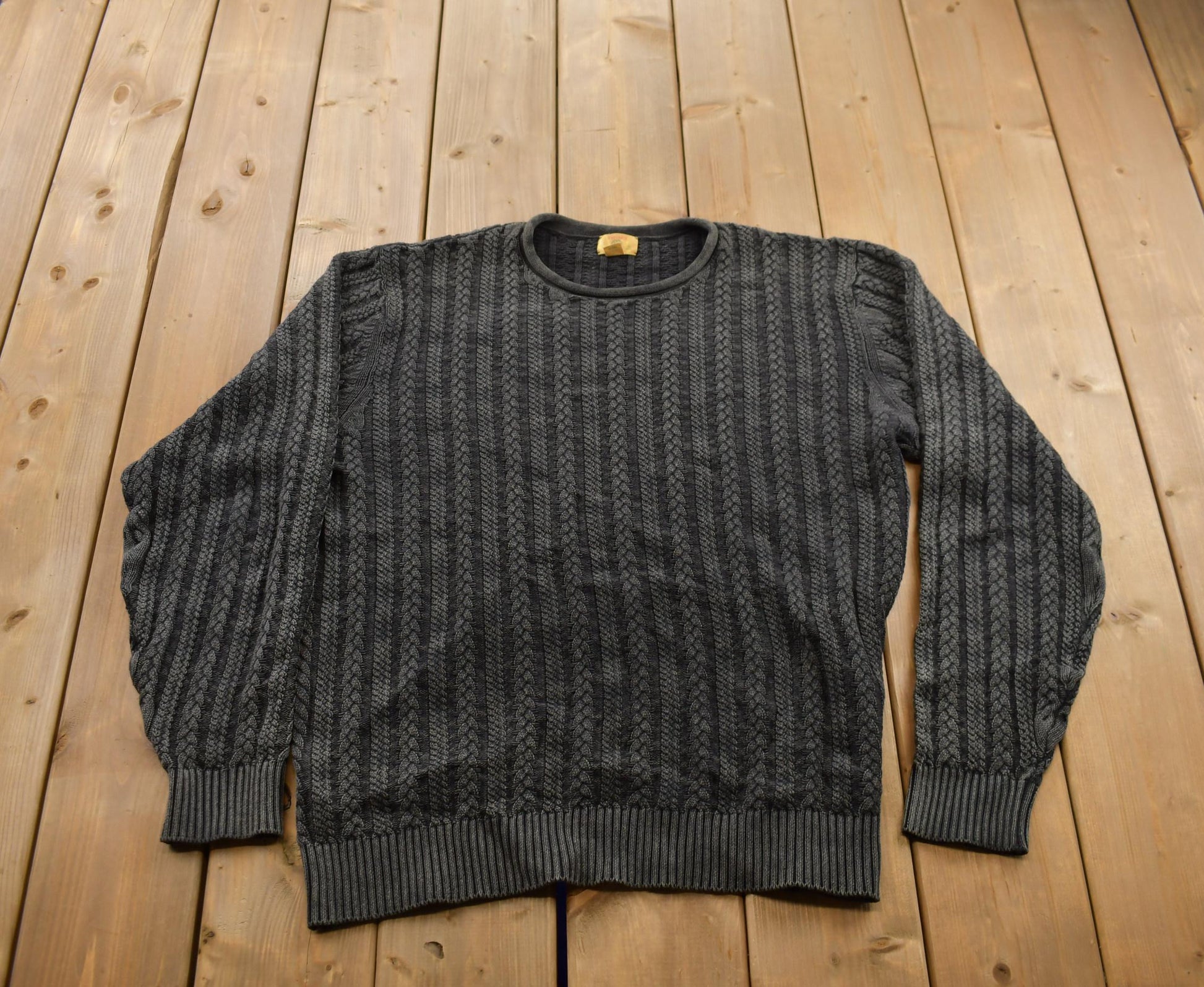Vintage 1990s Cable Knit Crewneck Sweater