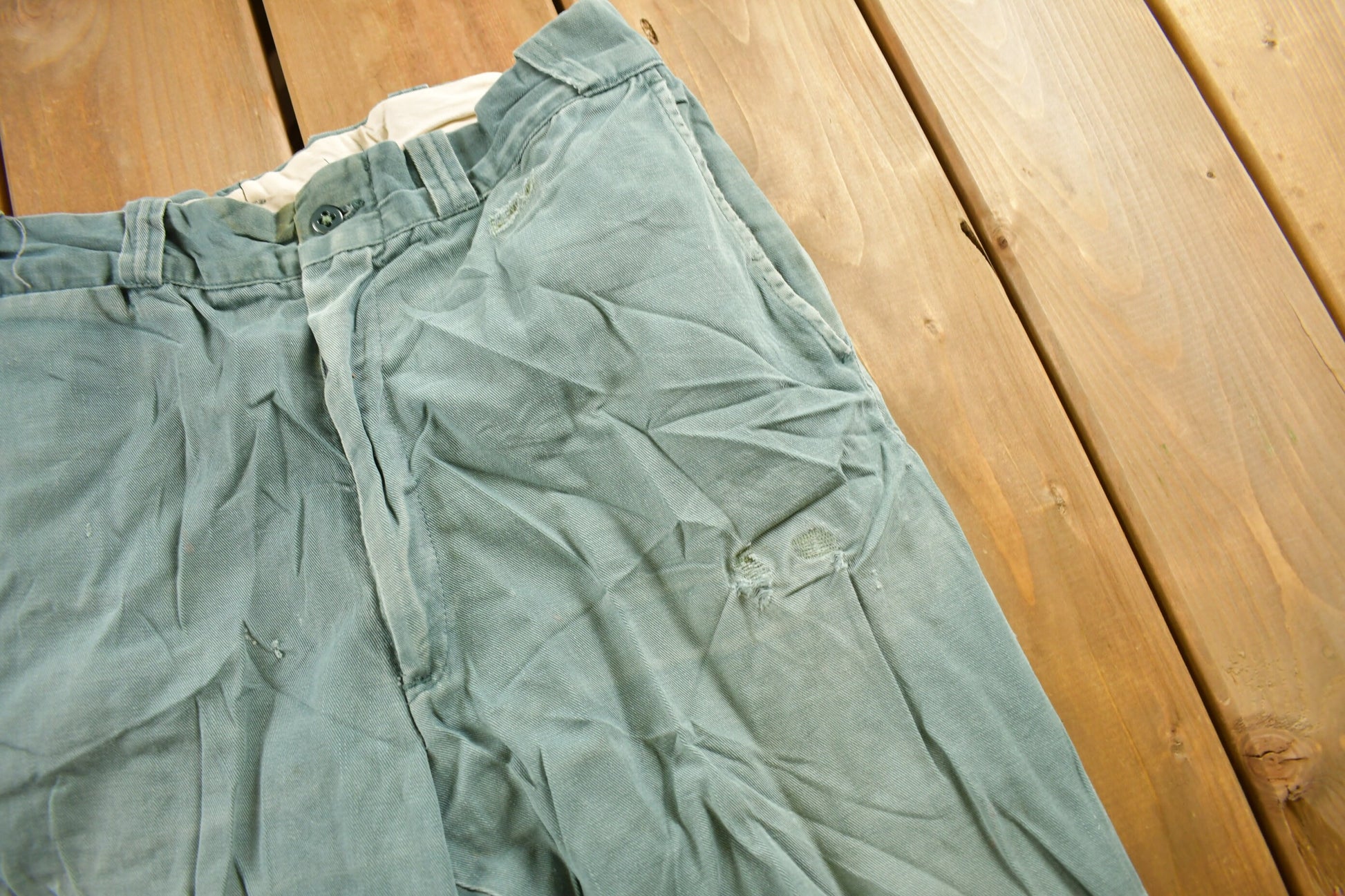 Vintage 1980s Distressed Chino Pants Size 32 x 27