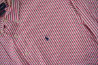 Vintage 1990s Ralph Lauren Pink Striped Button Up Blake Dress Shirt Size XXL