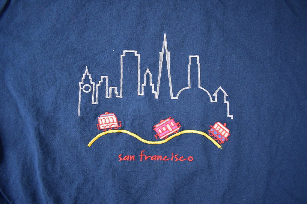 Vintage 1990s San Francisco Souvenir Embroidered Travel T Shirt Made In USA Size M