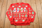 Vintage 1990s Christmas Bear Sweater , 90s Holiday Crewneck , Winter Wear , Festive Graphic Print , Holiday Time , AOP