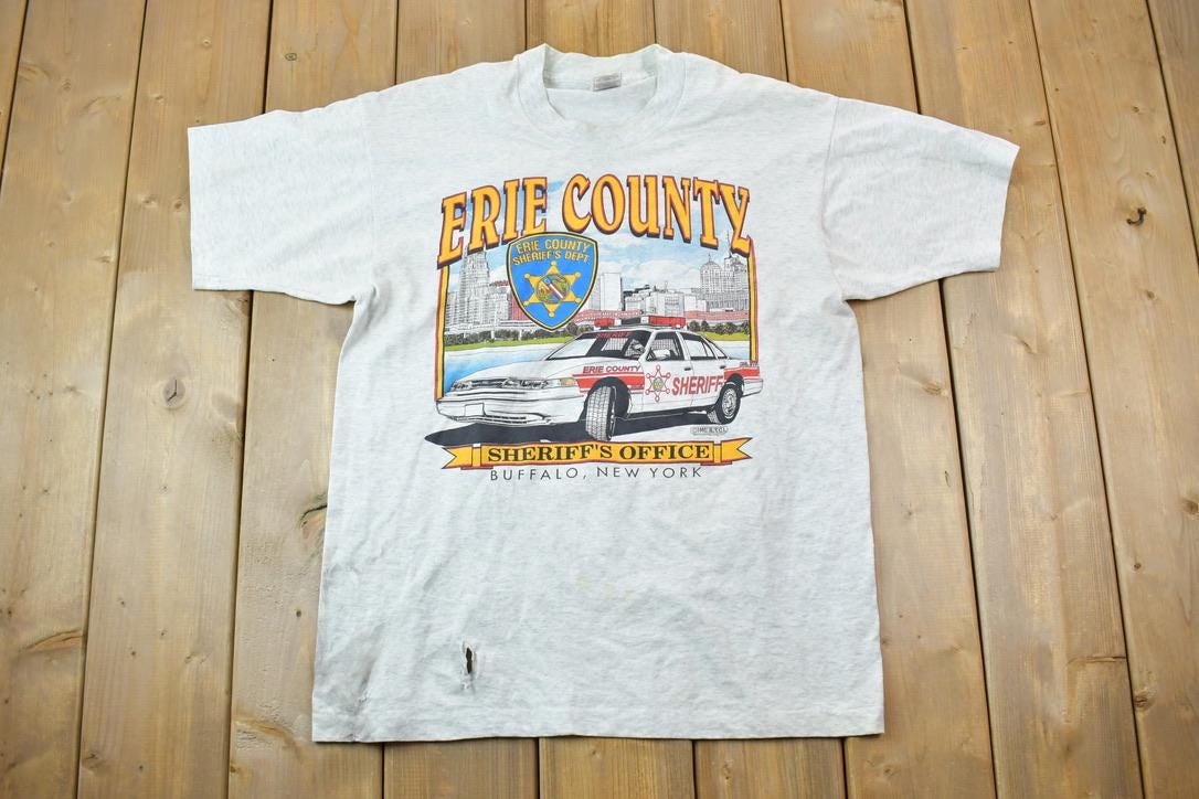 Vintage 1990s Erie County Sheriff's Dept Buffalo New York Souvenir T-Shirt
