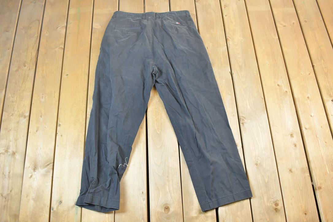 Vintage 1990s Tommy Hilfiger Black Chino Pants Size 34 x 28