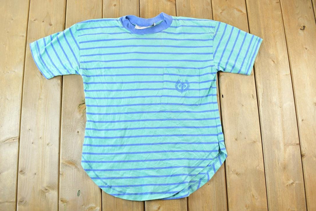 Vintage 1990s Waves Striped Single Stitch T-Shirt
