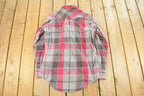 Vintage 1990s Wrangler Western Plaid Flannel Pearl Snap Shirt Men's Large