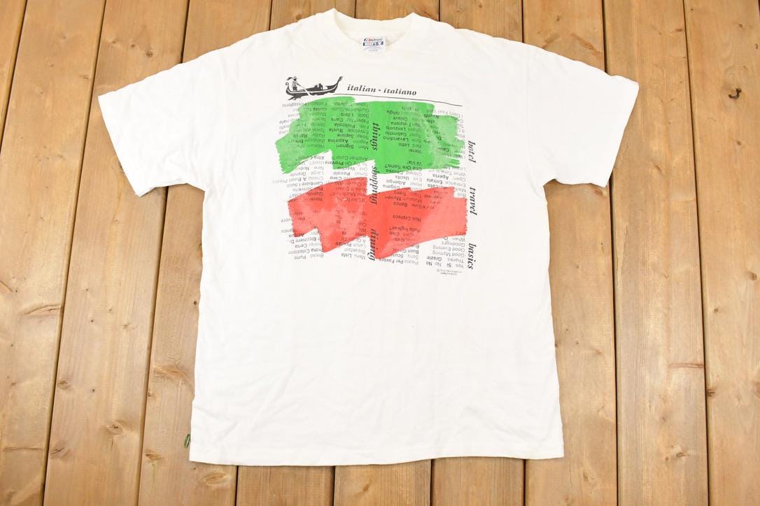 Vintage 1990s Italiano Souvenir Travel T-Shirt Men's M