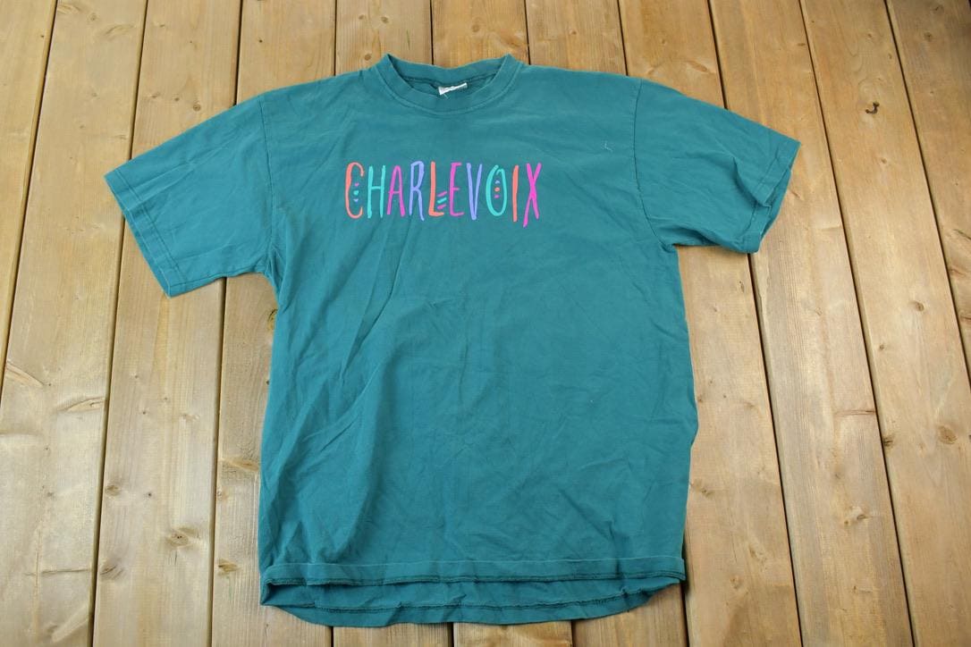 Vintage 1990s Charlevoix Souvenir Gear For Sports T-Shirt