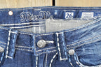 Vintage Y2K Miss Me Skinny Bedazzled Low Rise Jeans Size 26x31