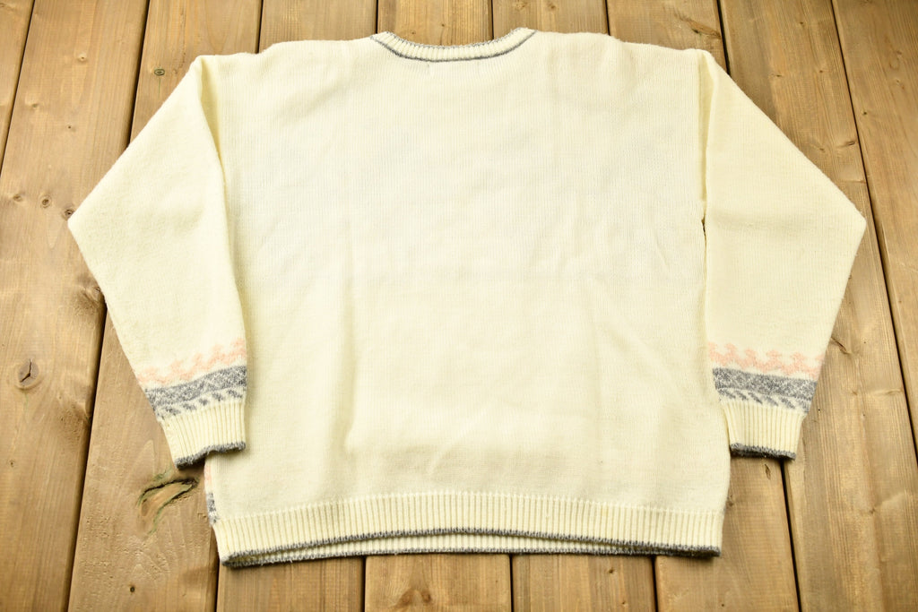 Vintage 1990s Diana Scott Fall Collection Crewneck Knitted Sweater  Vintage 90s Crewneck  All Over Pattern  Abstract Graphic