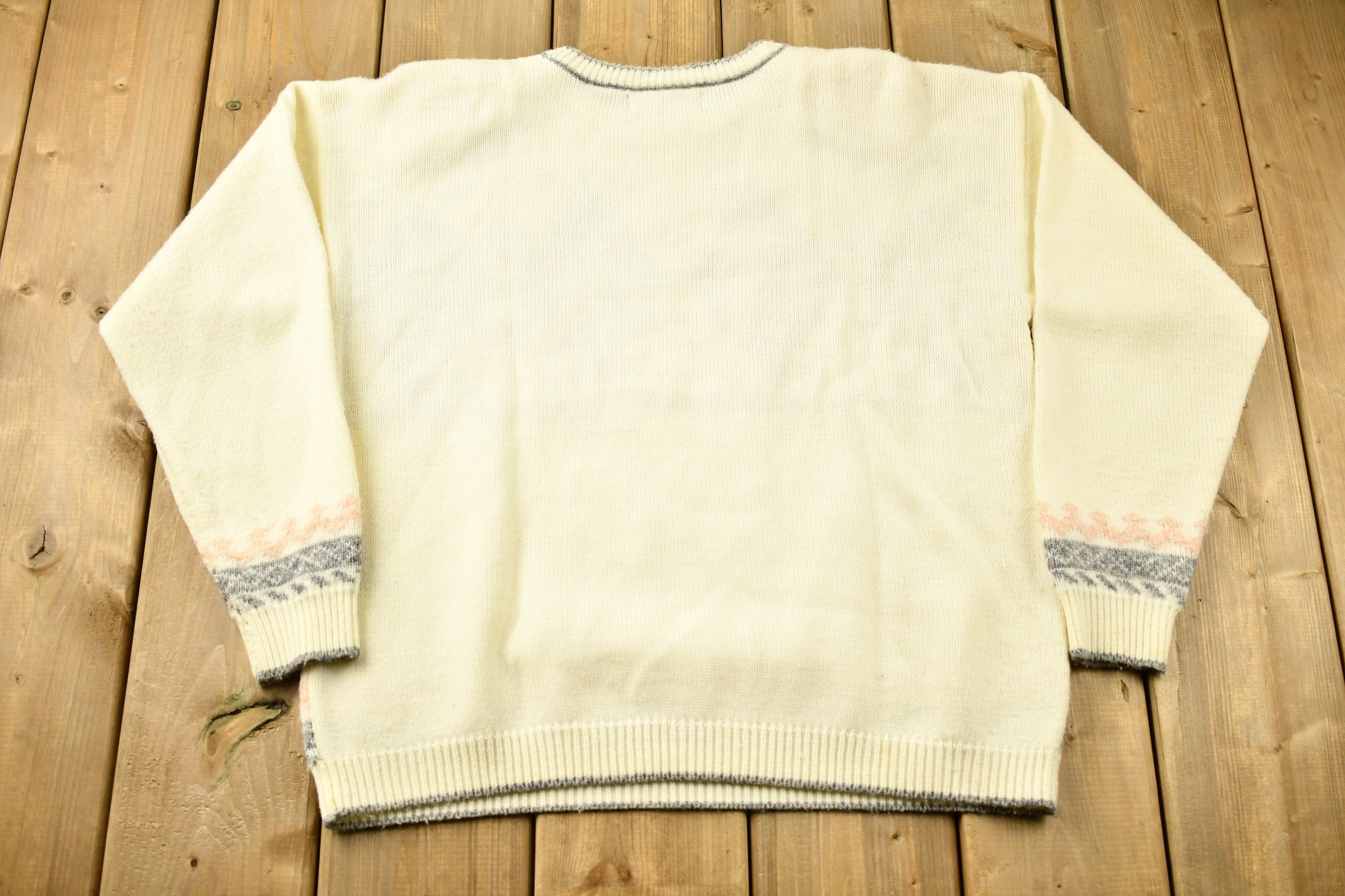 Vintage 1990s Diana Scott Fall Collection Crewneck Knitted Sweater  Vintage 90s Crewneck  All Over Pattern  Abstract Graphic