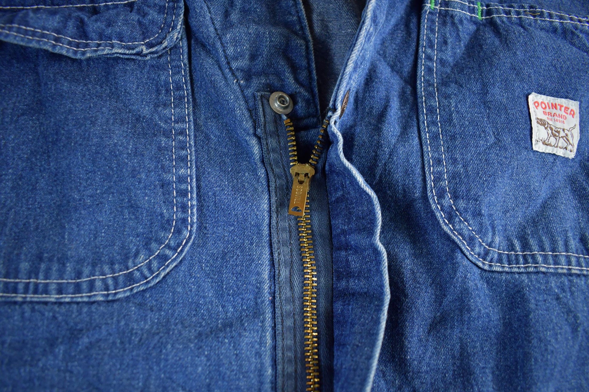 Vintage 1950s Pointer Brand Denim Overalls Jumpsuit Size 56 x 28