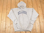 Vintage 1990s Bulldogs Embroidered University Hoodie Sweater Mens XL
