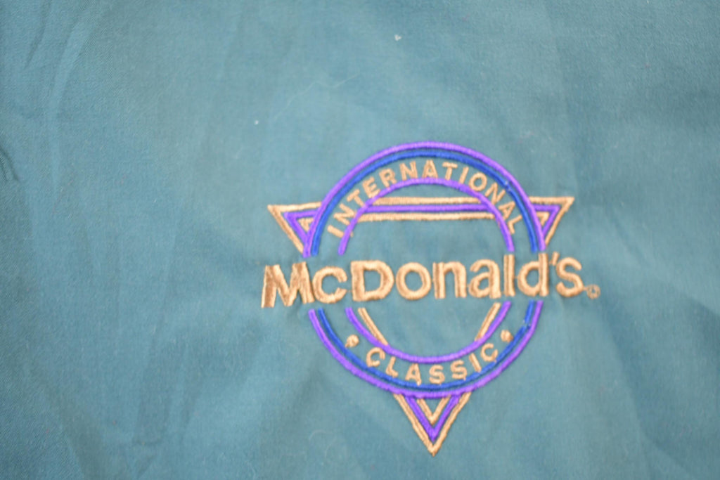 Vintage 1980s Mc Donalds Bomber Jacket  Embroidered  80s Varsity  Zip Up  Made In USA  Hilton Jacket  Mcdonalds  80s Mcdonalds  90s