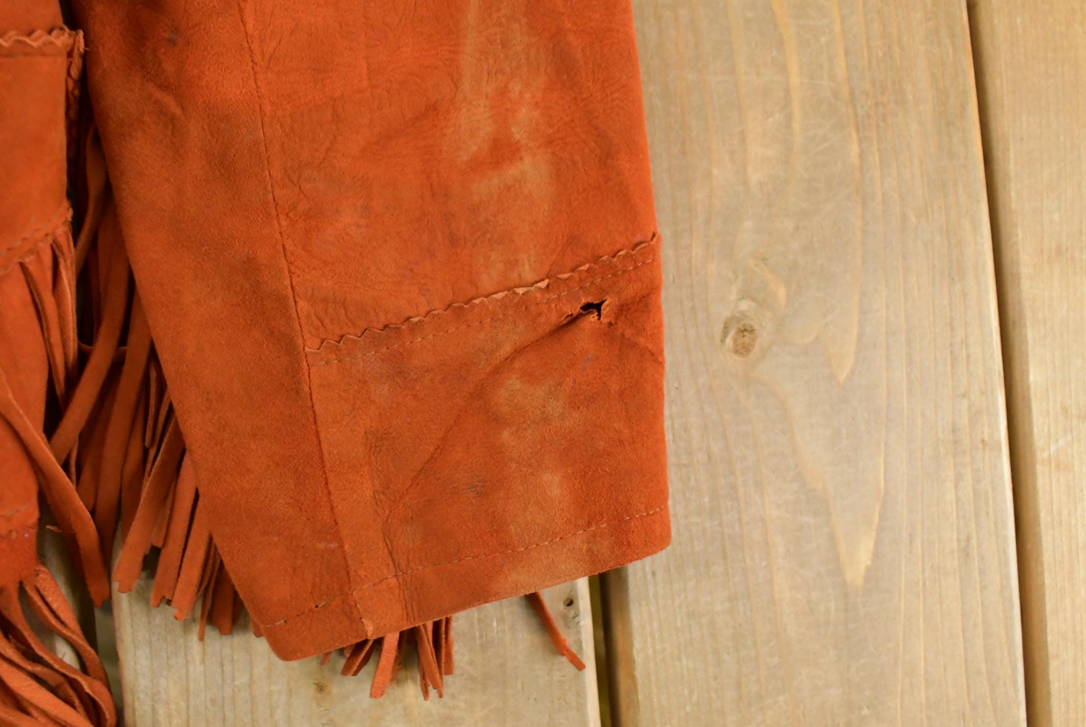 Vintage 1940s Genuine Leather Western Fringe Jacket Women's Medium /