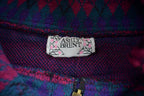 Vintage 1980s Ashly Brent Abstract Pattern Fleece Quarter Zip