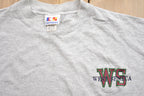 Vintage 1990s Castaways West Seneca Striped Mock Neck Graphic T Shirt
