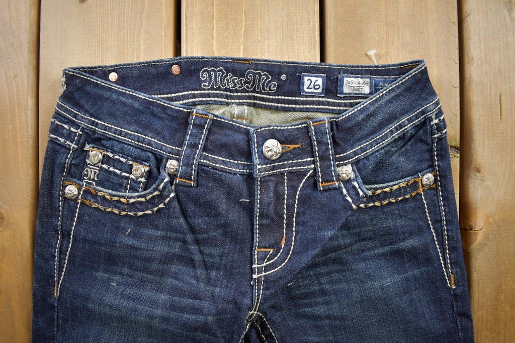 Vintage Y2K Miss Me Bedazzled Low Rise Jeans Size 26x31