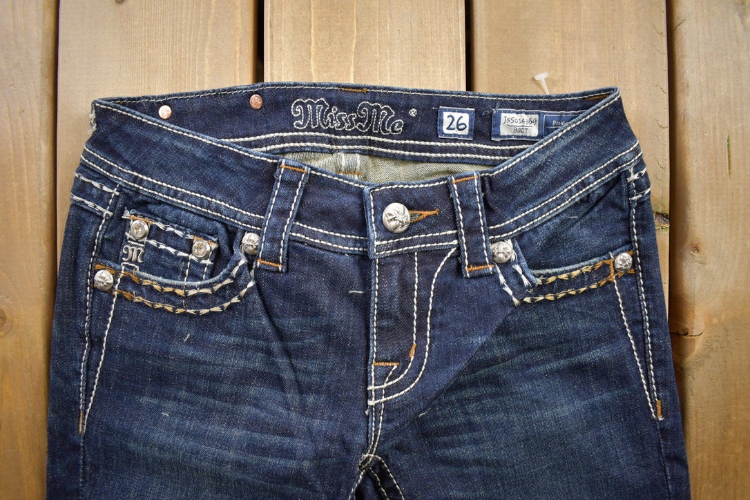 Vintage Y2K Miss Me Bedazzled Low Rise Jeans Size 26x31