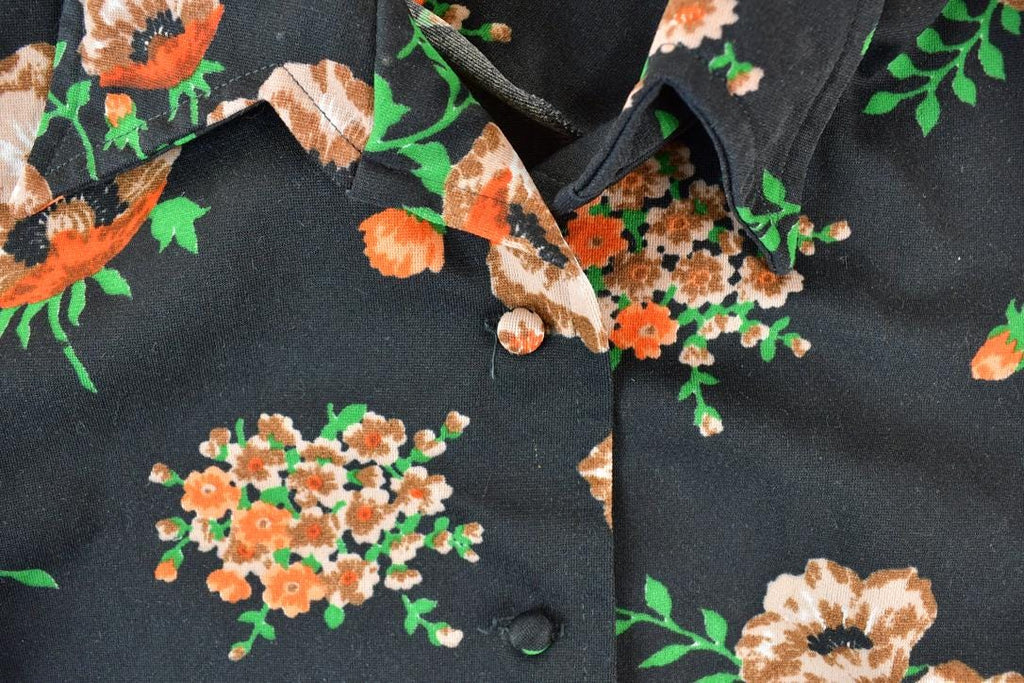 Vintage 1960s Floral AOP Button Up Shirt