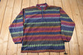 Vintage 1990s Players By Van Heusen All Over Print Quarter Zip Fleece Sweater
