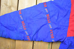 Vintage 1994 Buffalo Bills Team NFL Triple Fat Goose Quarter Zip Hooded Pullover NFL Football Jacket