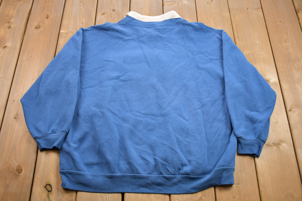 Vintage 1990s Cute Grandparent Embroidered Collared Sweater