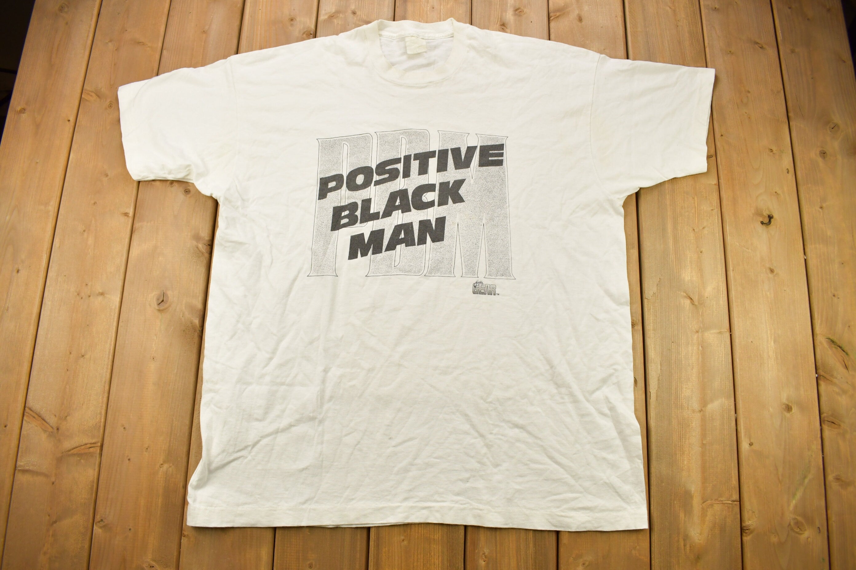 Vintage 1990s Positive Black Man Graphic T Shirt