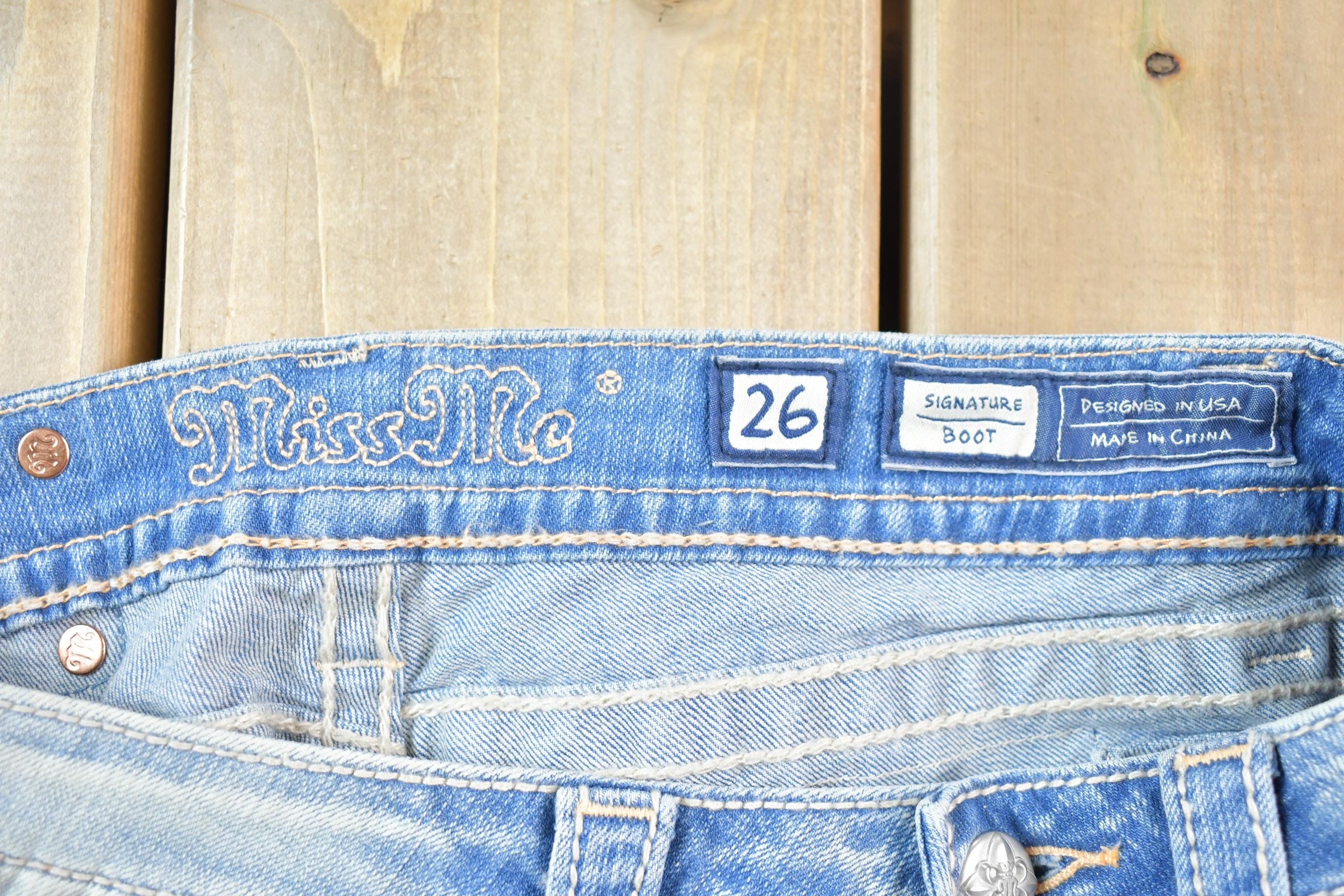 Vintage Y2K Miss Me Bedazzled Low Rise Jeans Size 26x32