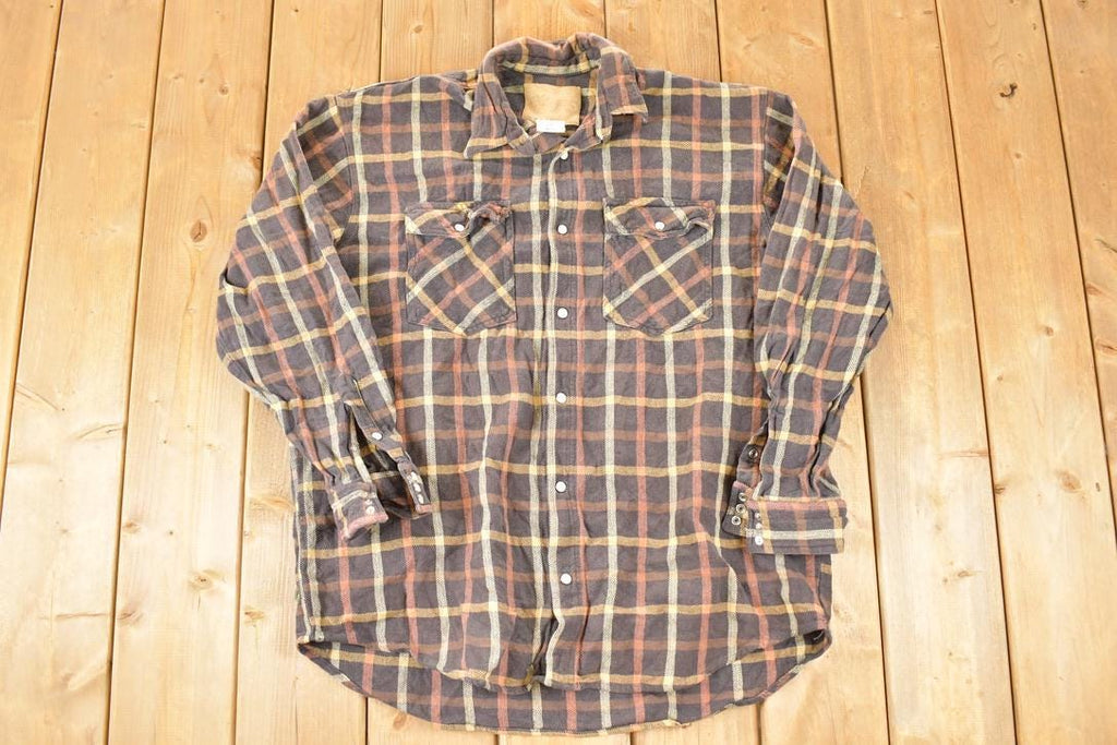 Vintage 1990s Fillon Forrest Western Style Plaid Button Up Shirt Men's XL