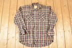 Vintage 1990s Fillon Forrest Western Style Plaid Button Up Shirt Men's XL