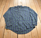 Vintage 1990s Nautica Plaid Blank Button Up Shirt