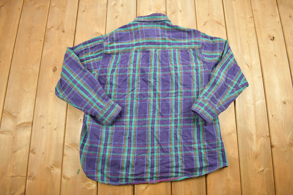 Vintage 1990s Country Touch Plaid Lined Button Up Shirt