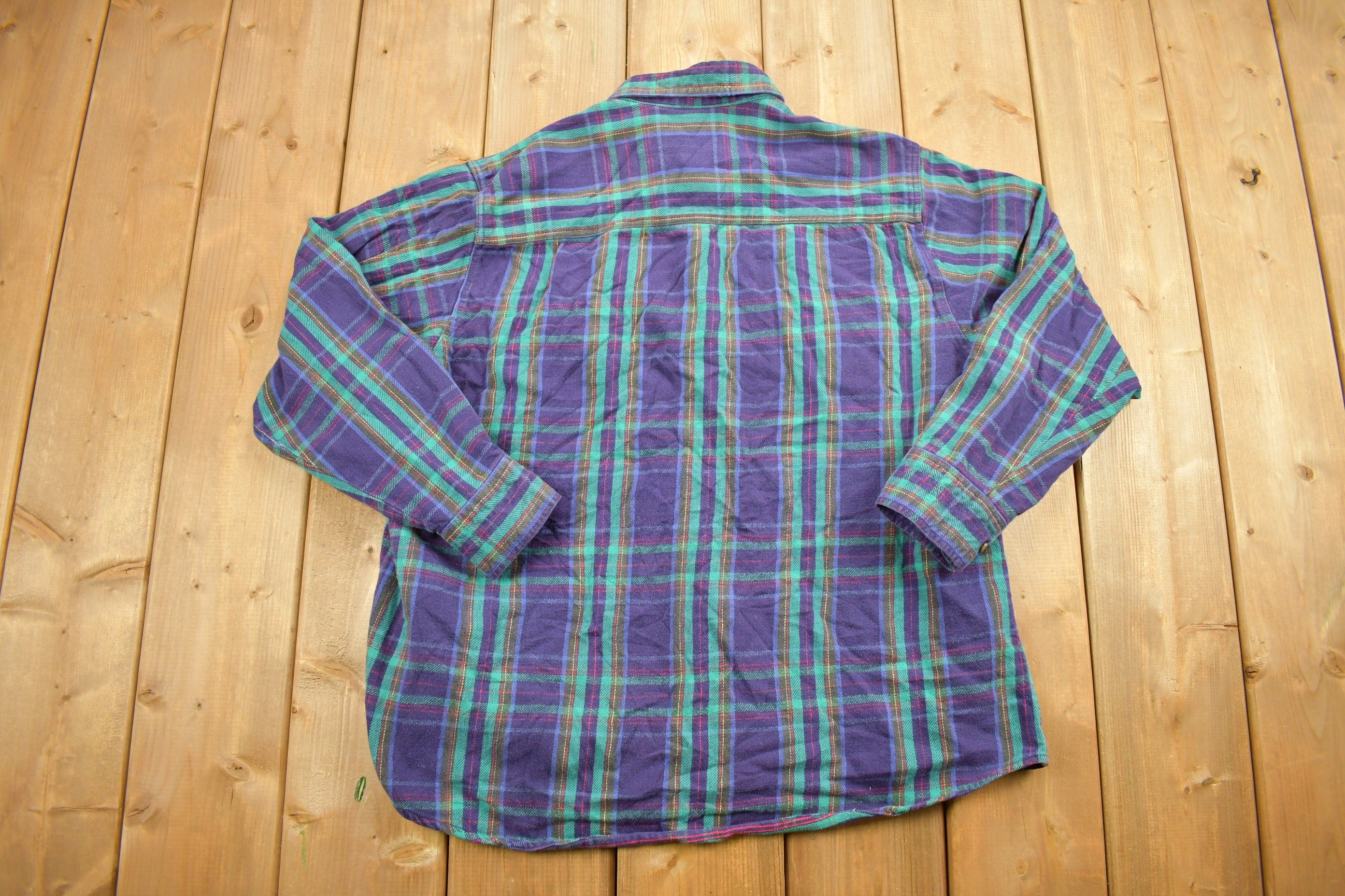 Vintage 1990s Country Touch Plaid Lined Button Up Shirt