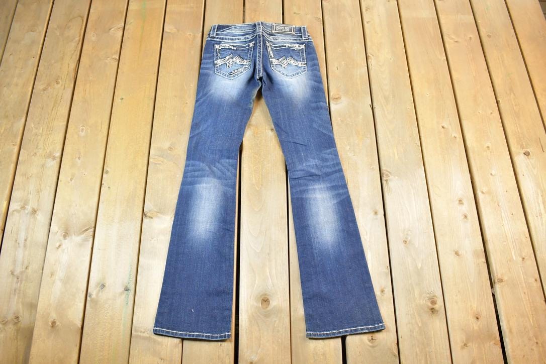 Vintage Y2K Miss Me Bedazzled Low Rise Jeans Size 26x31