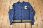 Vintage 1990s Collegiate Style Barbarian Rugby Wear Cardigan Sweatshirt Made In Canada