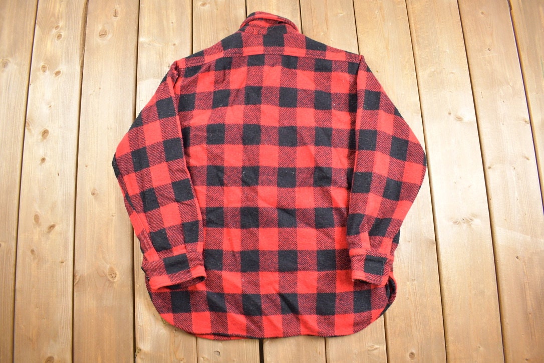 Vintage 1970s Pilgrim Buffalo Plaid Button Up Shirt