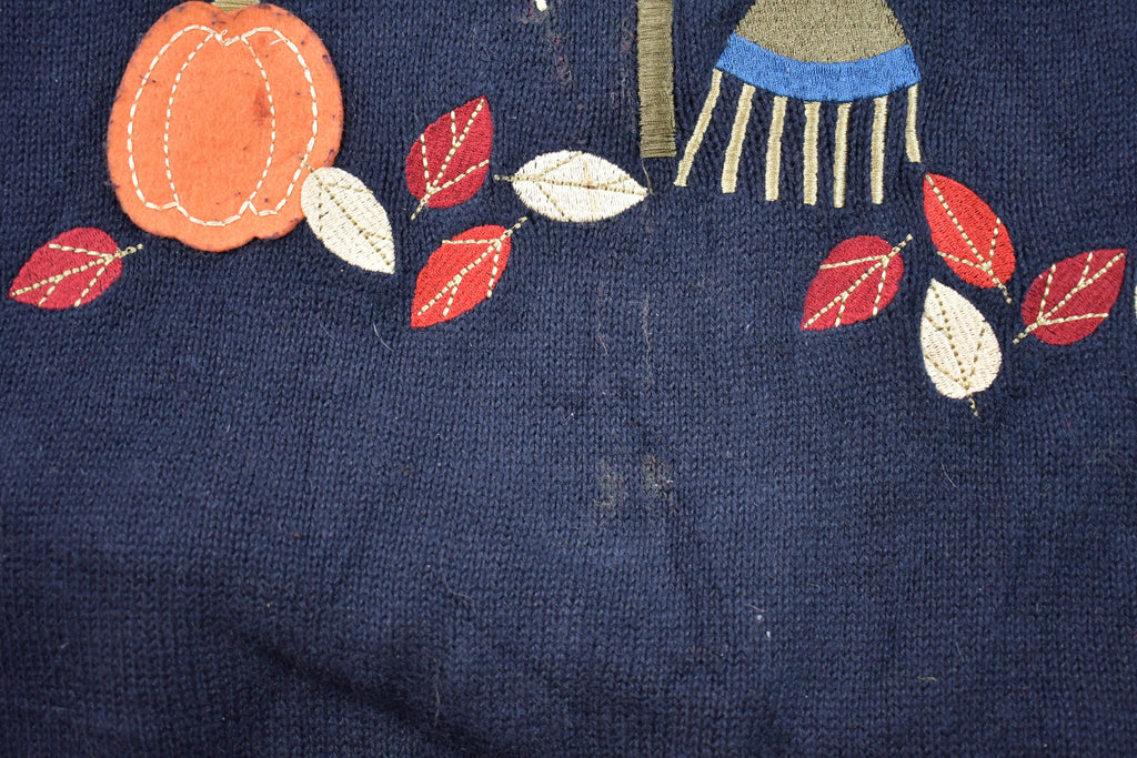 Vintage 1990s Halloween Scarecrow Knitted Sweater