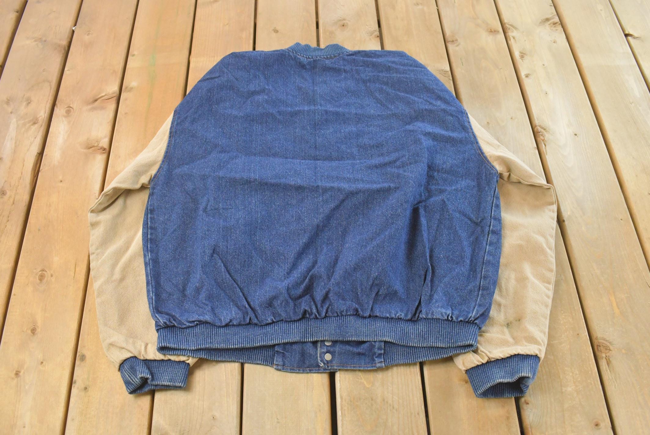 Vintage 1990s Goodyear Denim Varsity Jacket Men's L /