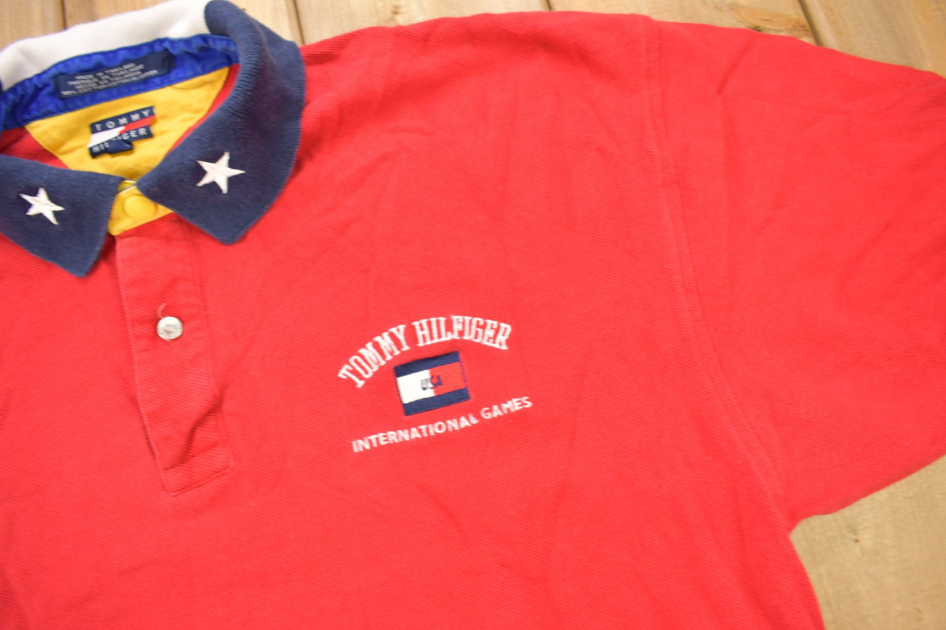 Vintage 1990s Tommy Hilfiger USA Flag Patch Shirt