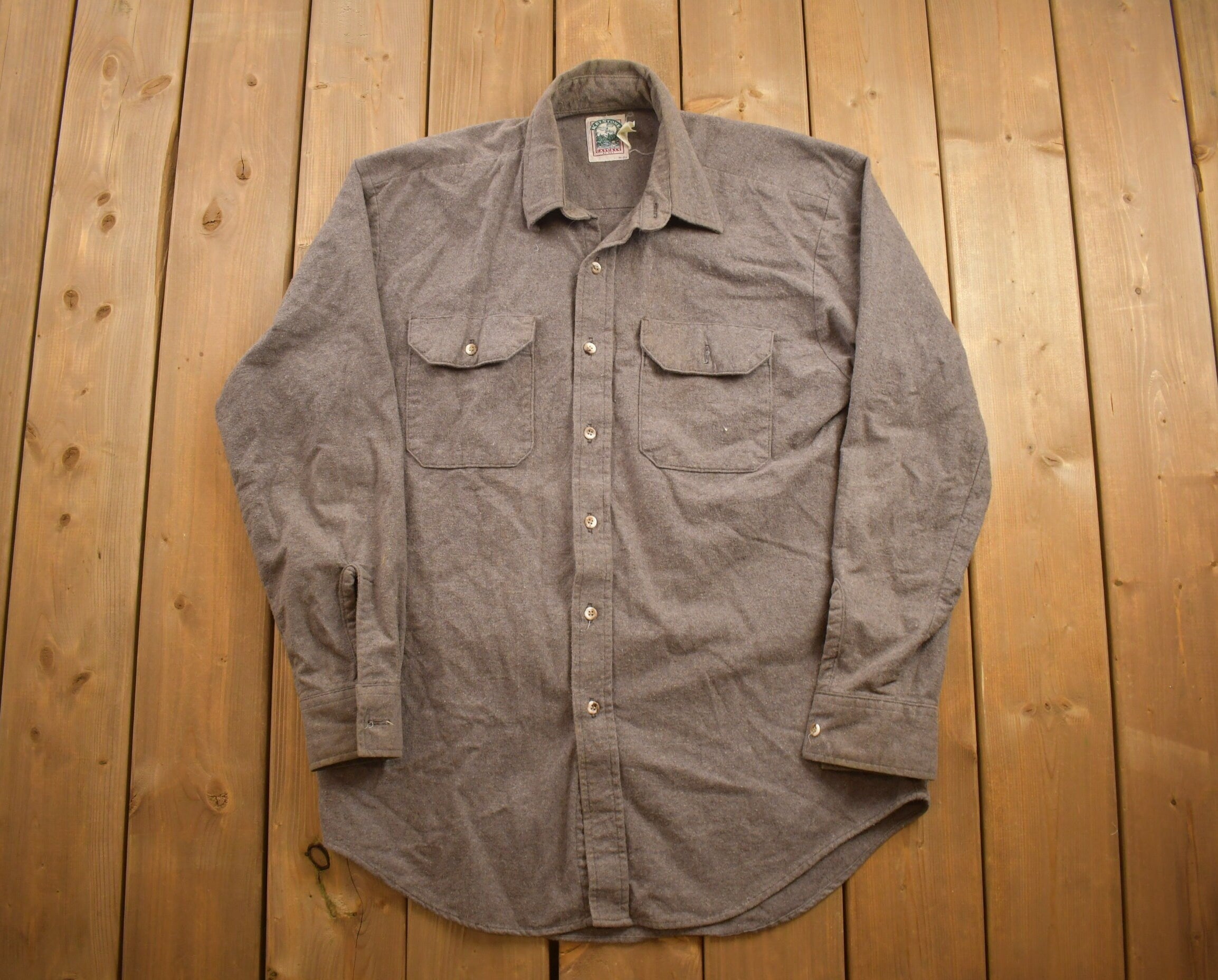 Vintage 1990s Keystone Casuals Blank Brown Button Up Shirt
