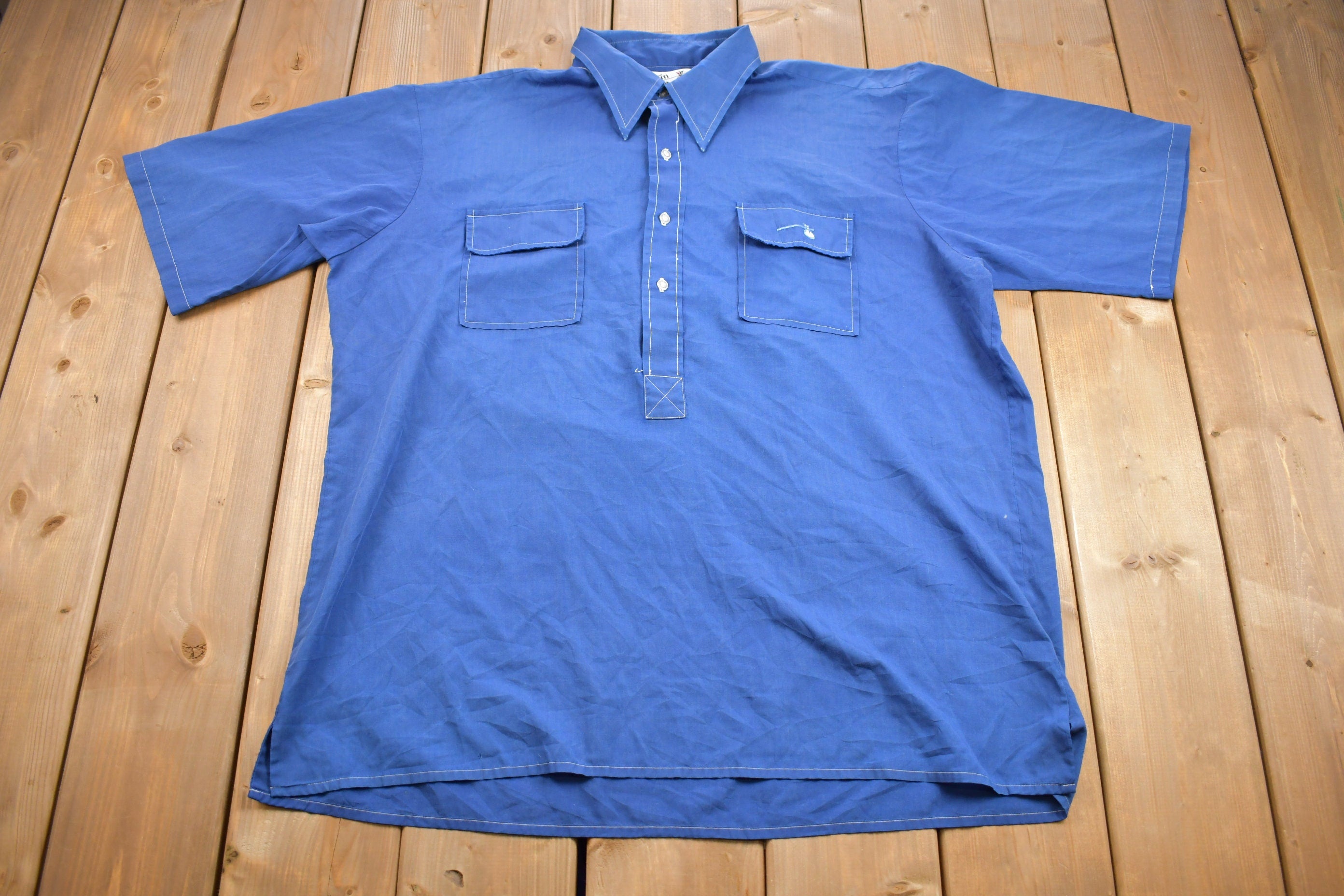 Vintage 1990s Half Button Pocket T Shirt