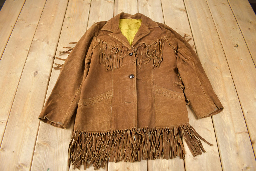 Vintage 1970s Pioneer Wear Fringe Leather Jacket