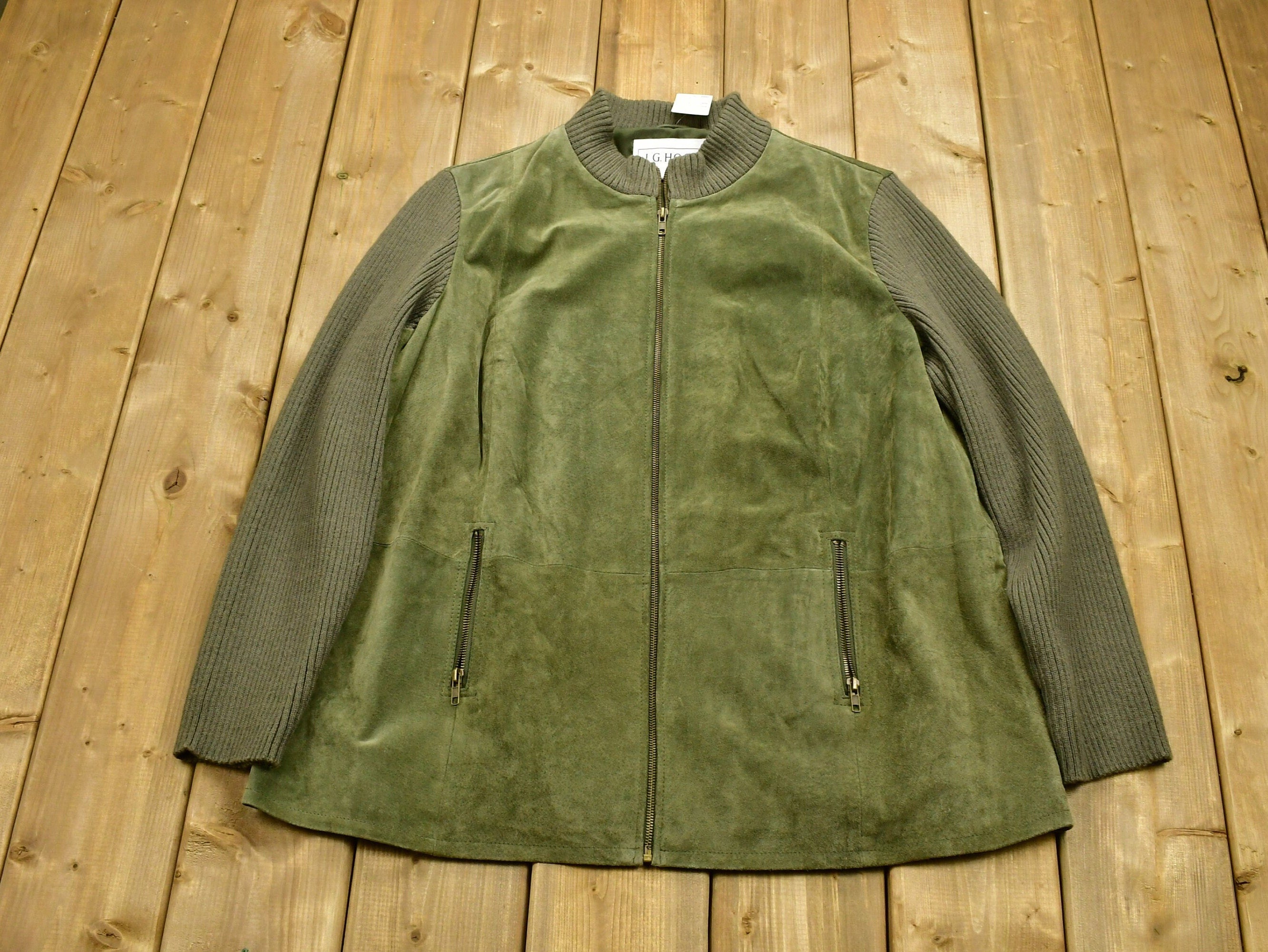 Vintage 1990s J.G, Hook Suede Color Block Women's Jacket