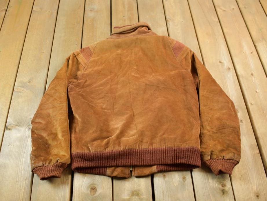 Vintage 1980s Faux Fur Lined Bomber Jacket
