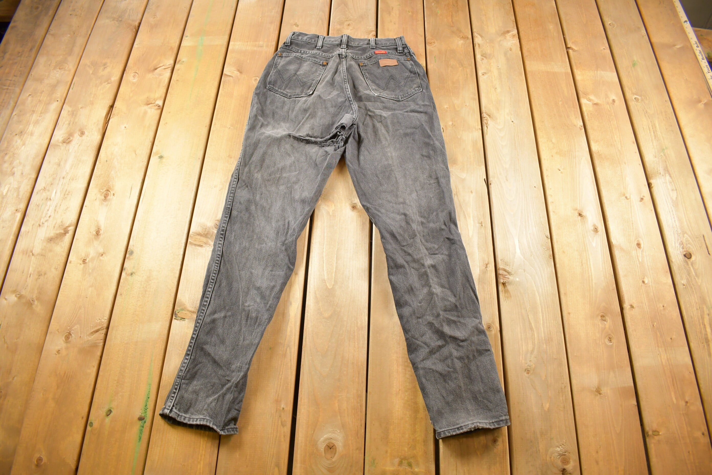 Vintage 1970s Wrangler Black Wash Denim Women's Jeans Size 28 x 31