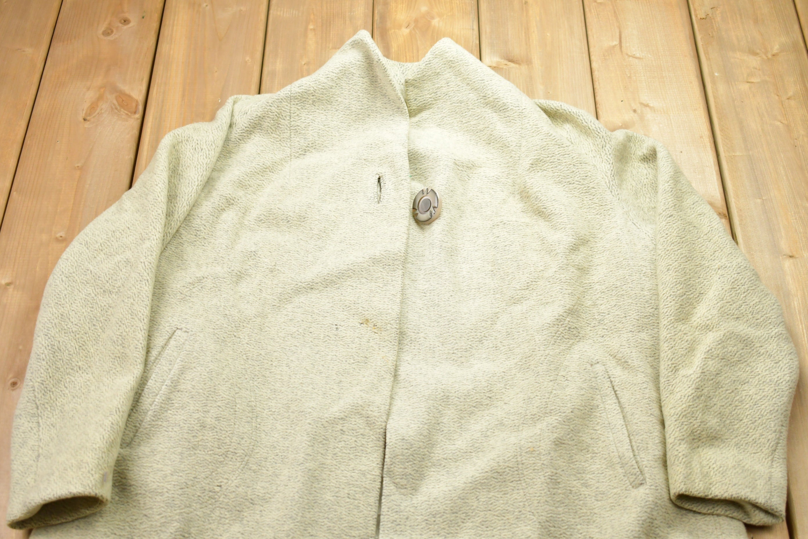 Vintage 1990s Grey Shops Wool Jacket